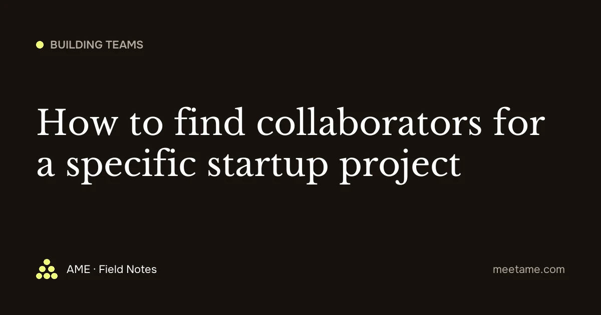 How to find collaborators for a specific startup project